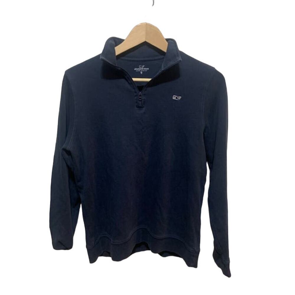 Vineyard Vines pullover shirt navy blue henley quarter zip s KIDS XL (18)